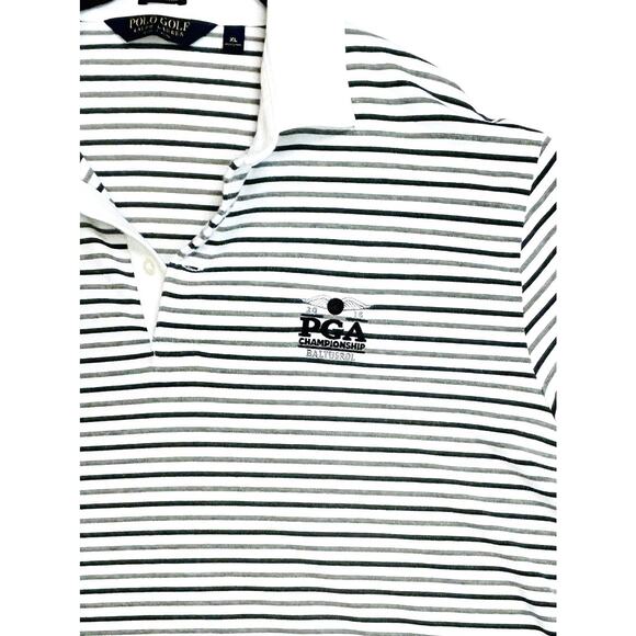 Ralph Lauren Polo Golf Shirt Men XL Performance Pima Blend Striped Baltusrol PGA - Picture 3 of 7